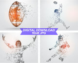 Digital Download 10x8 Football Wall Art - Set of 4 files - 0547