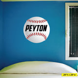 28"h x 28"w custom name baseball wall sticker
