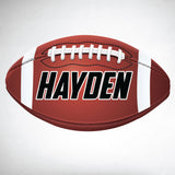 Large 28"h x 48"w custom name football wall sticker.