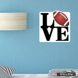 11"h x 11"w Love Football Wall Sticker
