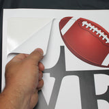 Peel and stick your football love wall graphic.
