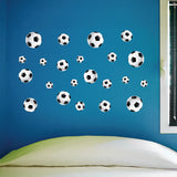 Soccer Ball Wall Prints applied to bedroom wall.