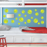 Tennis Ball Wall Stickers for you bedroom. Apply to any smooth wall. Qty of 22 Tennis Stickers.