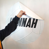 Large Volleyball Wall Sticker, Custom Name, 28"h x 28"w, 0583