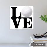 Volleyball LOVE wall graphic, 11"h x 11"w