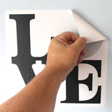 Peel and stick your love volleyball wall print on any smooth wall surface.