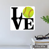 Softball Love Wall Cling