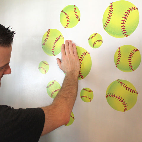 Softball Wall Prints. Just peel and stick to any smooth wall.