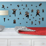 Ninja wall prints applied to a bedroom wall.