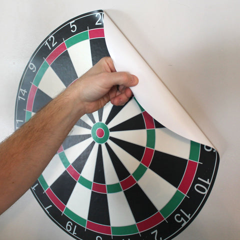 Dartboard wall sticker, 19"h x 19"w, just peel and stick to any smooth surface!