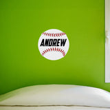 Custom Name 19x19 Baseball Wall Print, applied to boys bedroom wall.