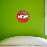 Basketball Wall Sticker with custom name printed on basketball. 19x19