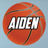 Custom Name Basketball Wall Sticker, 19"h x 19"w