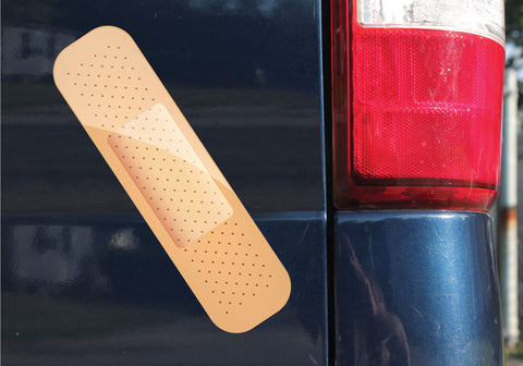 Band Aid Sticker, Decal, Funny, Damaged Car, 2.3"h x 8.5"w - 0651