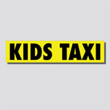Kids Taxi Sticker, Bumper Sticker, 2"h x 9"w - 0686